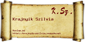 Krajnyik Szilvia névjegykártya
