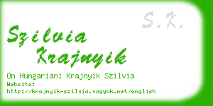 szilvia krajnyik business card